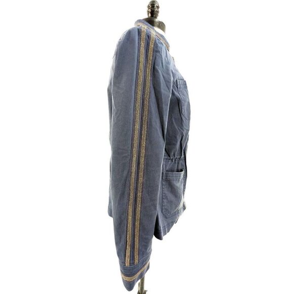 Boden Women Blue Long Sleeve Cotton Blend Military Jacket Size 6 - Picture 4 of 15